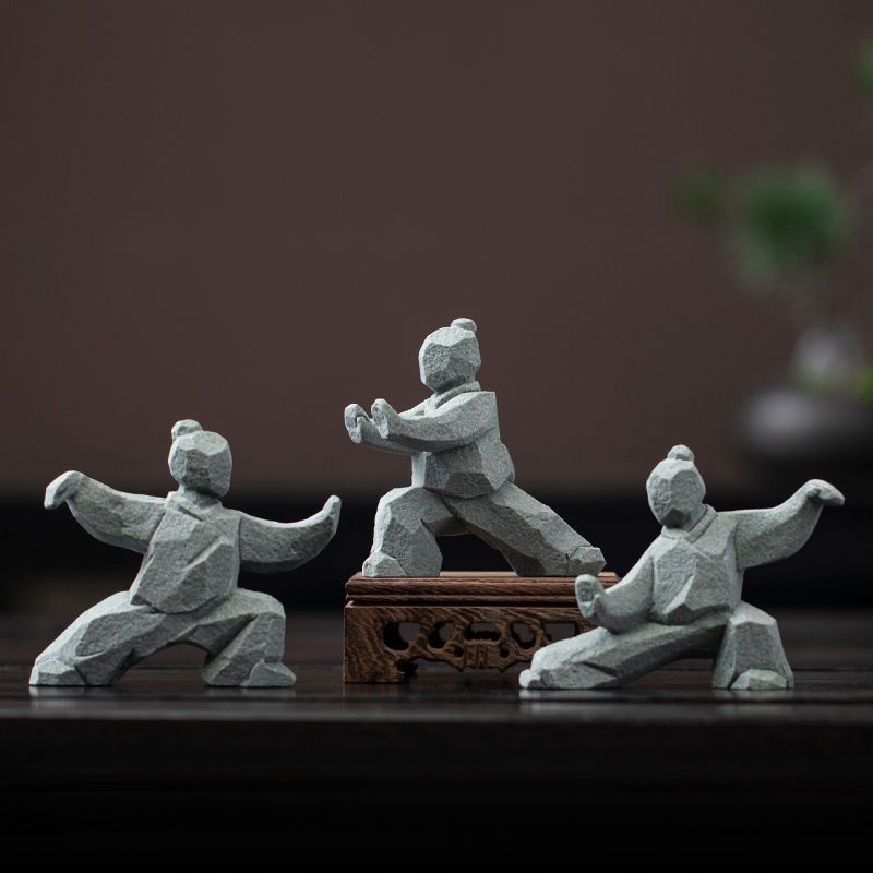 Resin Art Table - ของตกแต่งสไตล์จีนแบบใหม่ รูปตัวละครไทเก๊ก กังฟู ศิลปะการต่อสู้ สำหรับตกแต่งบ้าน โต๊ะทำงาน