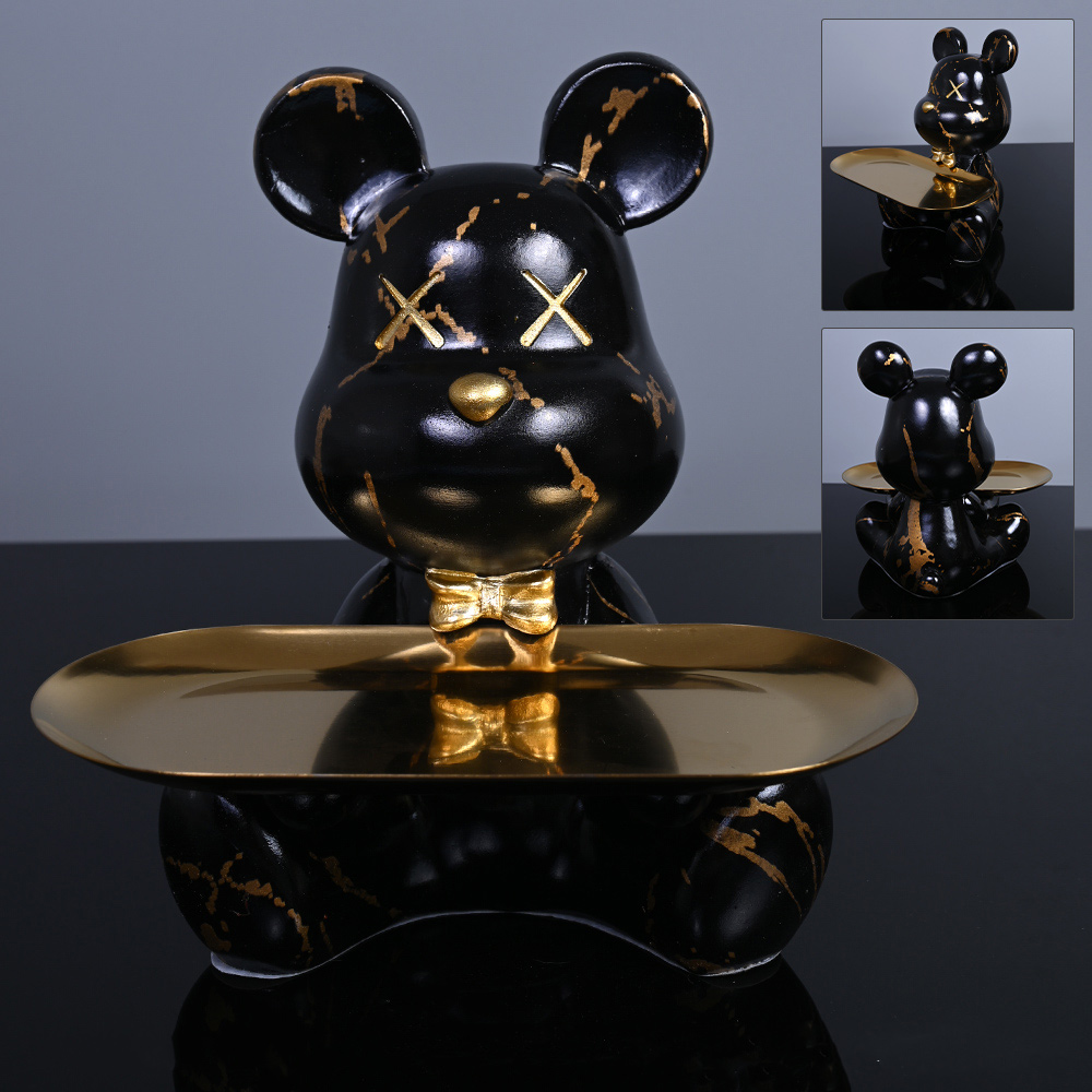 Resin Art Table - หมีที่มีสีสันรูปปั้นและประติมากรรมบัตเลอร์รูปเครื่องประดับภายใน Nordic ตกแต่งห้องตกแต่งตารางเรซิ่นหัตถกรรมของขวัญ