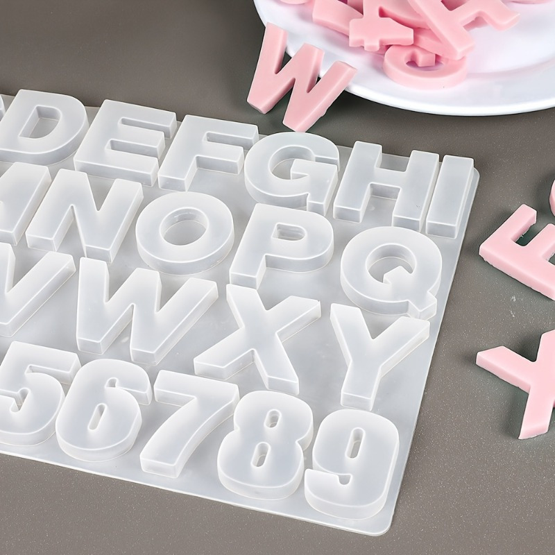 Resin Art Jewellery - แม่พิมพ์ซิลิโคนตัวอักษร A ถึง Z แม่พิมพ์ซิลิโคนตัวอักษรและตัวเลข แม่พิมพ์เรซิ่นอีพ็อกซี่