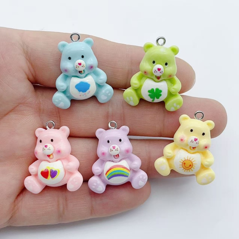 Resin Art Pendant - จี้รูปสัตว์การ์ตูน 10 ชิ้น สำหรับทำต่างหู สร้อยคอ สร้อยข้อมือ
