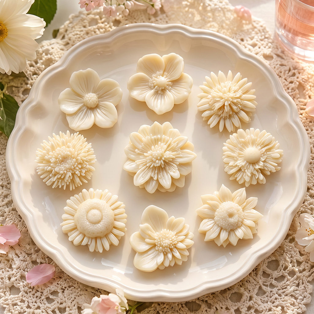 Resin Art Jewellery - ชุดแม่พิมพ์ซิลิโคนรูปดอกไม้สำหรับเรซิน ขี้ผึ้ง เครื่องประดับ ดินเหนียว ปูนปลาสเตอร์ แม่พิมพ์หล่อ