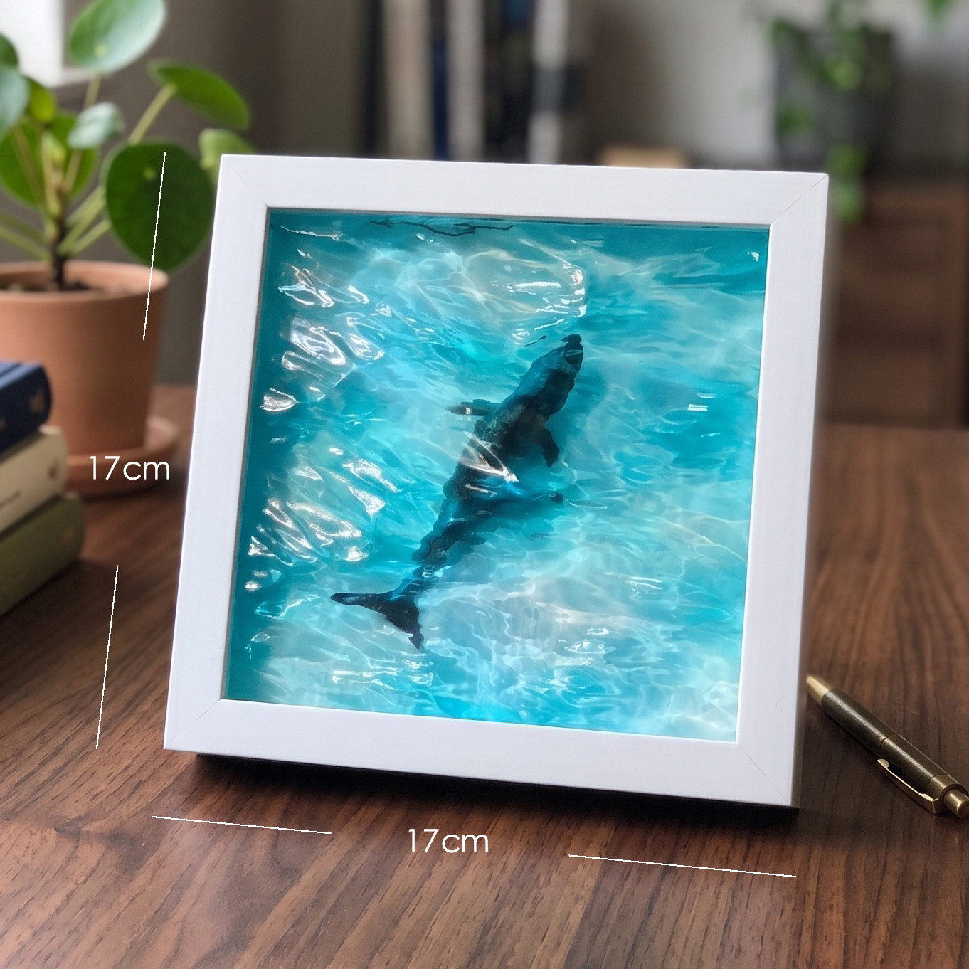 Resin Art Ocean - ประติมากรรมเรซินรูปปลาวาฬ 3 มิติ ของตกแต่งโต๊ะทำงาน ของตกแต่งบ้าน งานฝีมือ