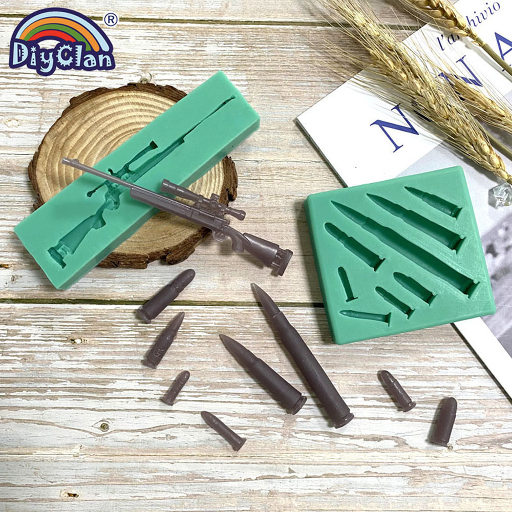 Resin Art Heat Gun - แม่พิมพ์ซิลิโคนรูปปืน สำหรับทำช็อกโกแลต ฟองดองท์ เค้ก เครื่องมือตกแต่ง DIY