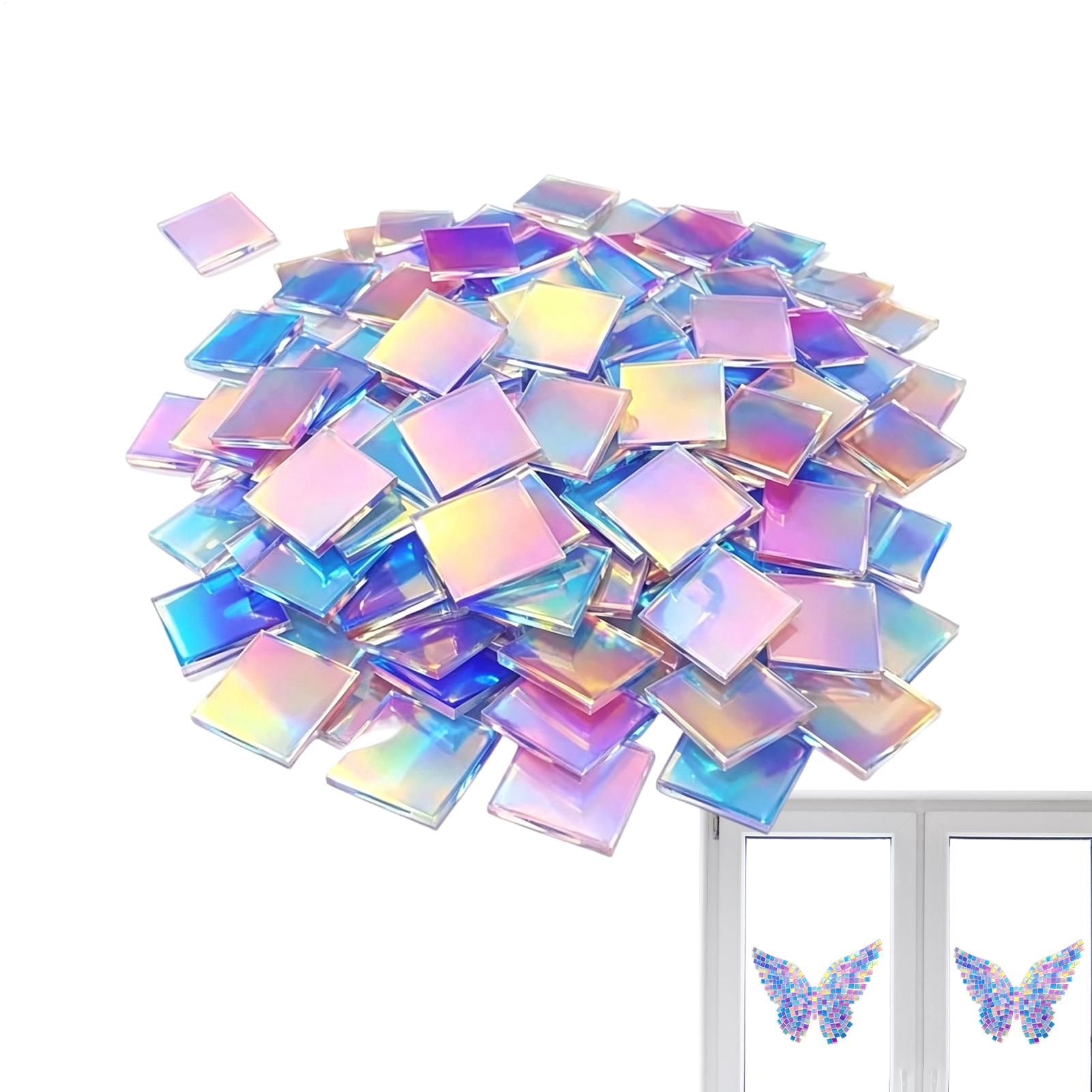Resin Art Acrylic - แผ่นอะคริลิคโฮโลแกรม 100 ชิ้น สีสันสดใส ความคมชัดสูง สำหรับงานศิลปะโมเสคเรซิ่น