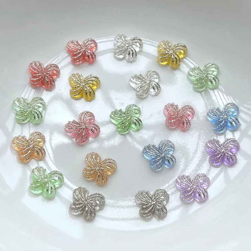 Resin Art Design For Wedding - 50ชิ้น10*8มิลลิเมตรวุ้นสีเรืองแสงผีเสื้อกลับแบนrhinestone applique DIYแต่งงานสมุดภาพเล็บการออกแบบศิลปะ