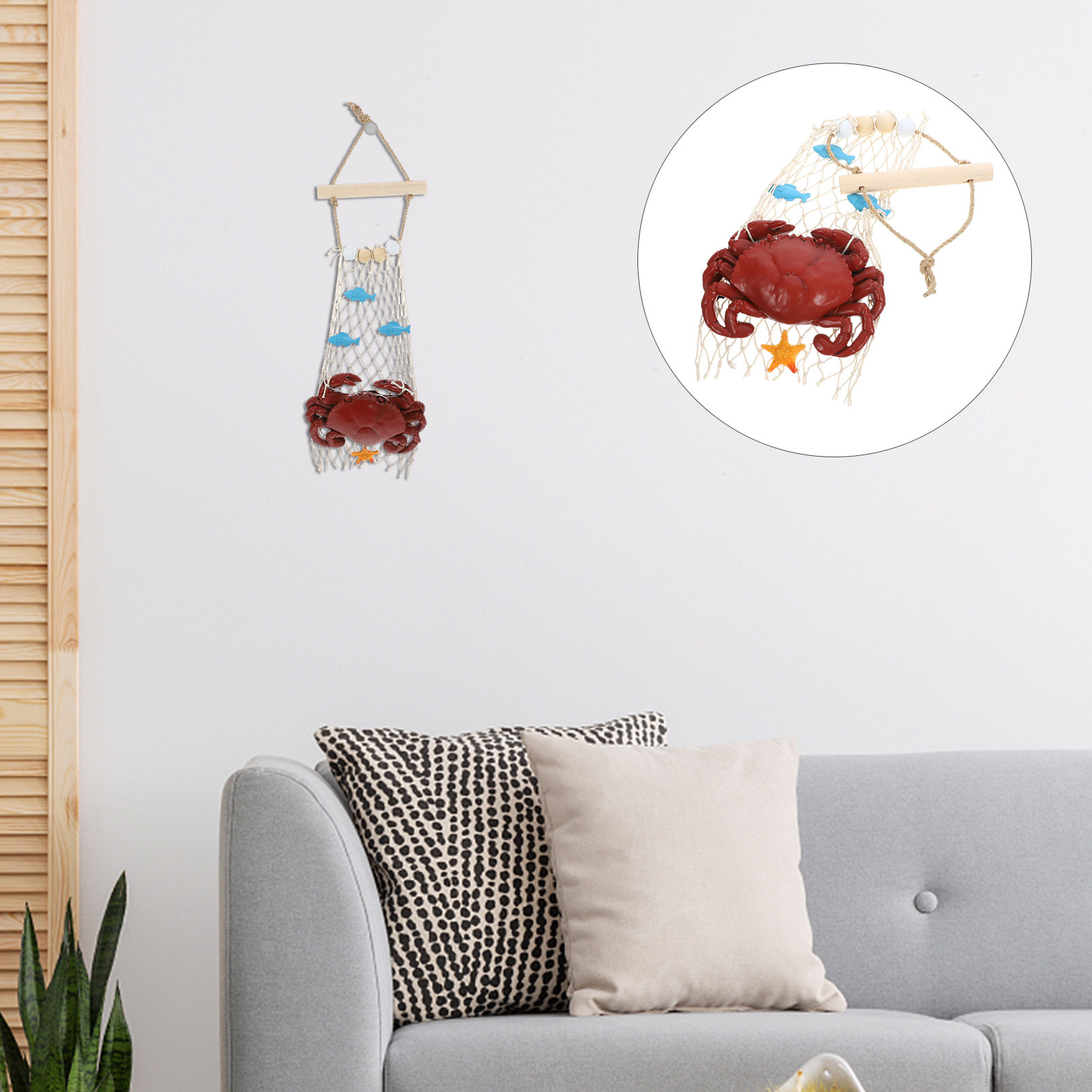 Resin Art Beach Theme - ของตกแต่งผนังรูปปูที่ดูสมจริง วัสดุเรซินและไม้ ตกแต่งสไตล์ทะเล ธีมชายหาด ของตกแต่งบ้าน งานศิลปะติดผนังสำหรับลานบ้าน