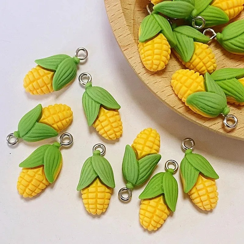 ชาร์มเรซิ่นรูปข้าวโพดและผักขนา - Resin Art Pendant บทวิจารณ์และราคา