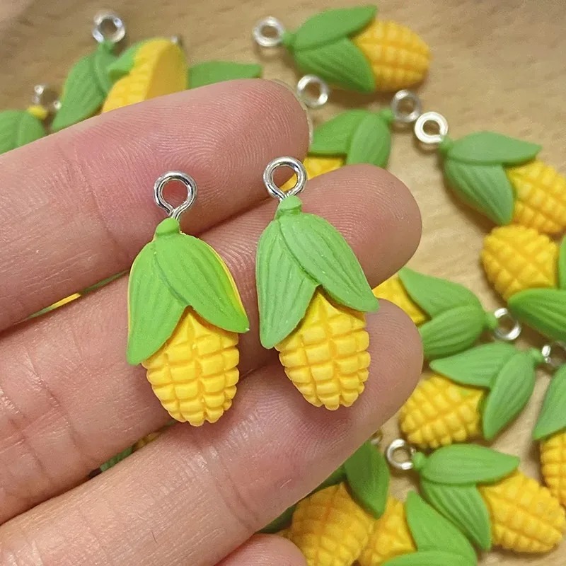 ชาร์มเรซิ่นรูปข้าวโพดและผักขนา - Resin Art Pendant บทวิจารณ์และราคา