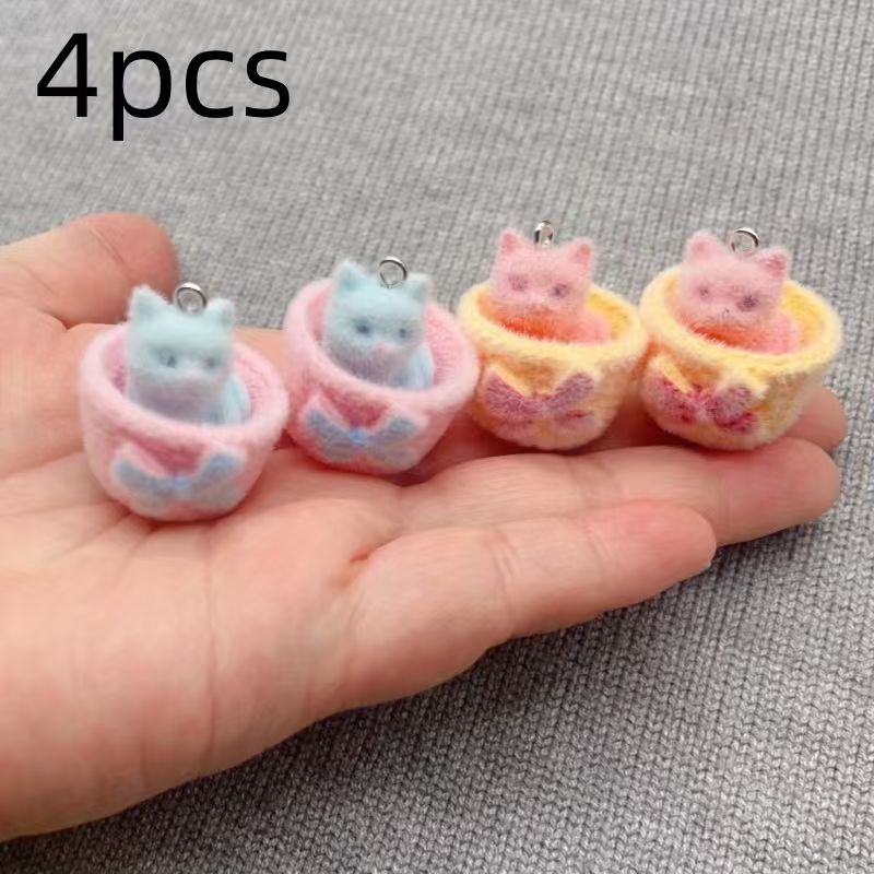 จี้แมวเรซิน 3D แบบนุ่ม 4 ชิ้น  - Resin Art Pendant บทวิจารณ์และราคา