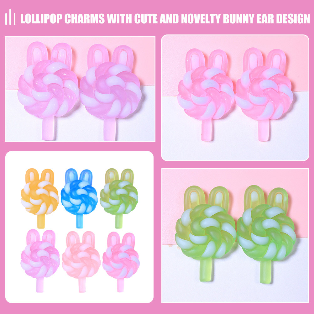 24 ชิ้น จี้รูปกระต่ายการ์ตูนน่ - Resin Art Pendant บทวิจารณ์และราคา