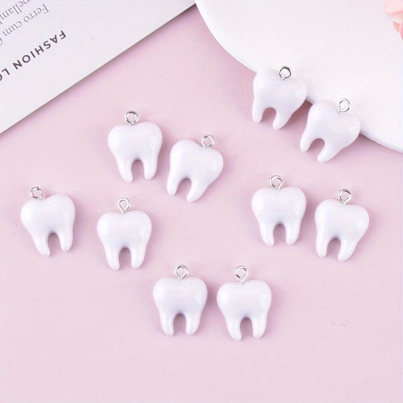 ชาร์มเรซิ่นรูปฟันน่ารัก 10 ชิ้ - Resin Art Pendant บทวิจารณ์และราคา