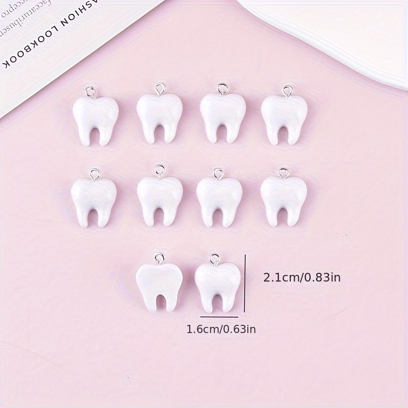 ชาร์มเรซิ่นรูปฟันน่ารัก 10 ชิ้ - Resin Art Pendant บทวิจารณ์และราคา