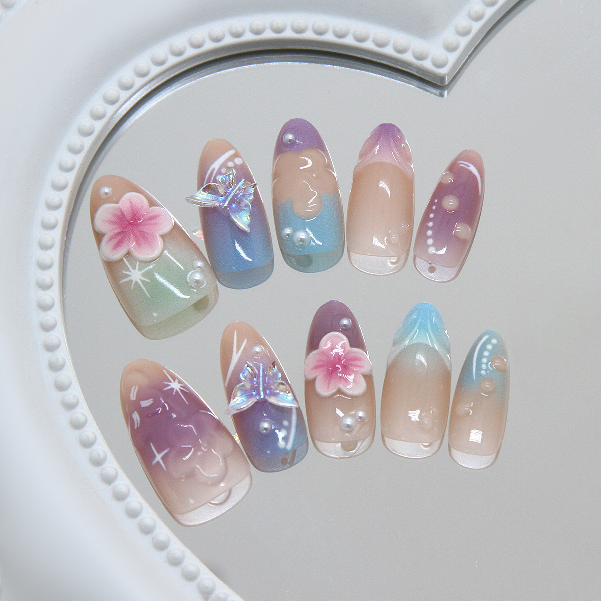 เล็บปลอม 30 ชิ้น ลายดอกไม้ 3 ม - Resin Art Design For Wedding บทวิจารณ์และราคา