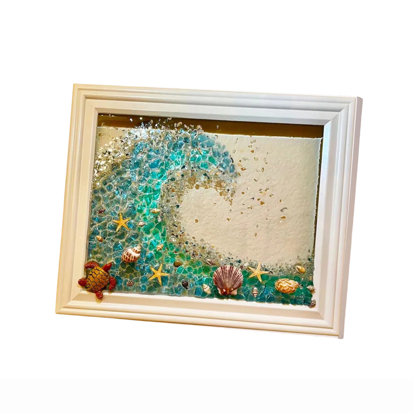 ชุดงานศิลปะจากแก้วทะเล ชุดกรอบ - Resin Art Beach Theme บทวิจารณ์และราคา