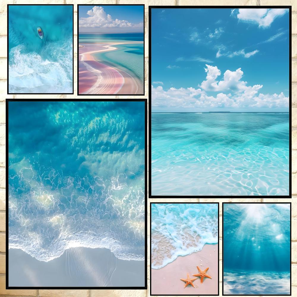 โปสเตอร์คลื่นทะเลชายหาดธีมคลาส - Resin Art Beach Theme บทวิจารณ์และราคา