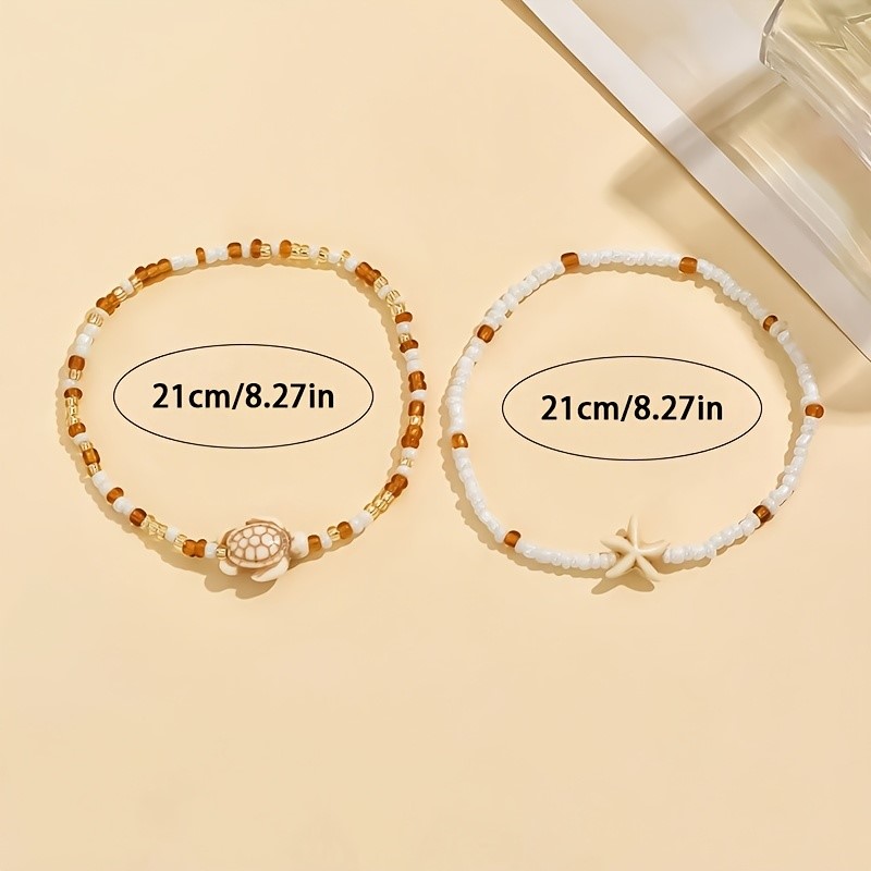 2 ชิ้นปลาดาวสีน้ําตาลและเต่า D - Resin Art Beach Theme บทวิจารณ์และราคา