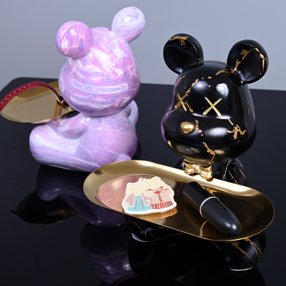 หมีที่มีสีสันรูปปั้นและประติมา - Resin Art Table บทวิจารณ์และราคา