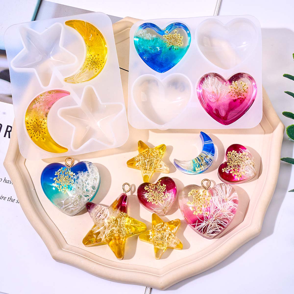 แม่พิมพ์ซิลิโคนรูปดาวหัวใจพระจ - Resin Art Jewellery บทวิจารณ์และราคา
