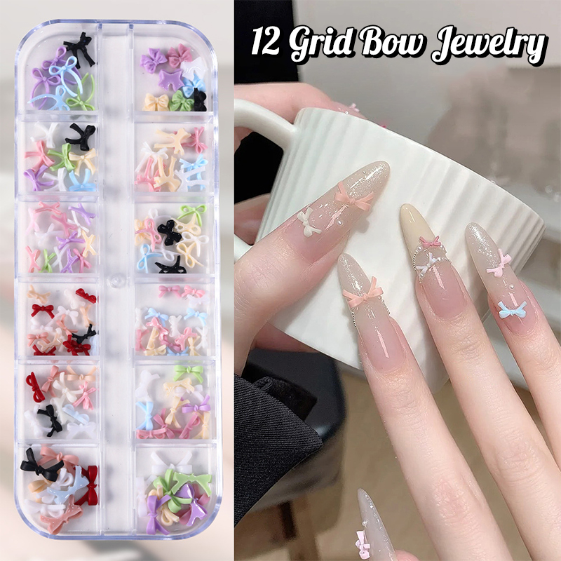 ชาร์มตกแต่งเล็บรูปโบว์หลากสี 1 - Resin Art Decor บทวิจารณ์และราคา