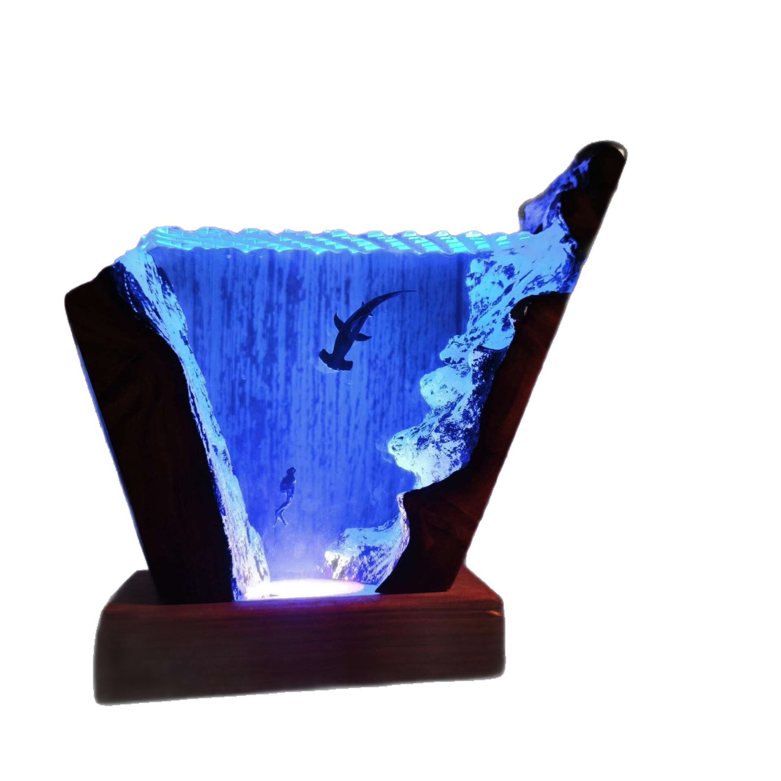 ของตกแต่งเรซินไม้รูปฉลามหัวค้อ - Resin Art Gift For Wedding บทวิจารณ์และราคา