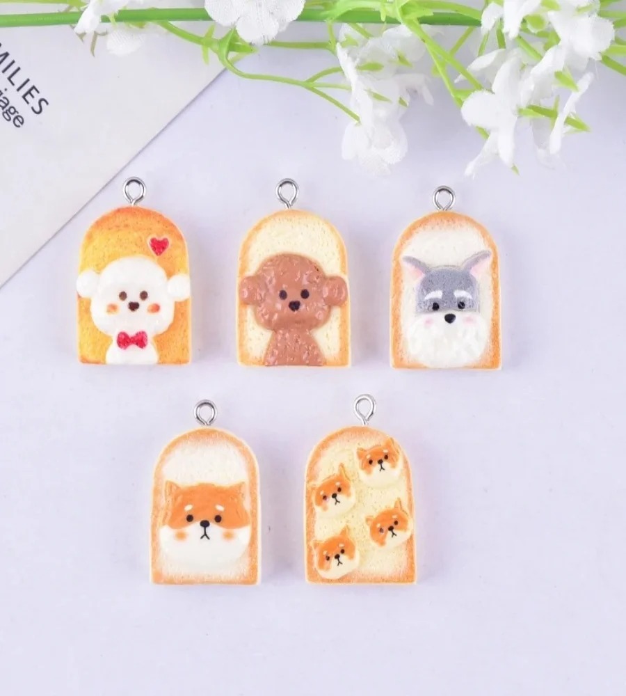 จี้เรซิ่นรูปสุนัขขนมปังปิ้งน่า - Resin Art Pendant บทวิจารณ์และราคา