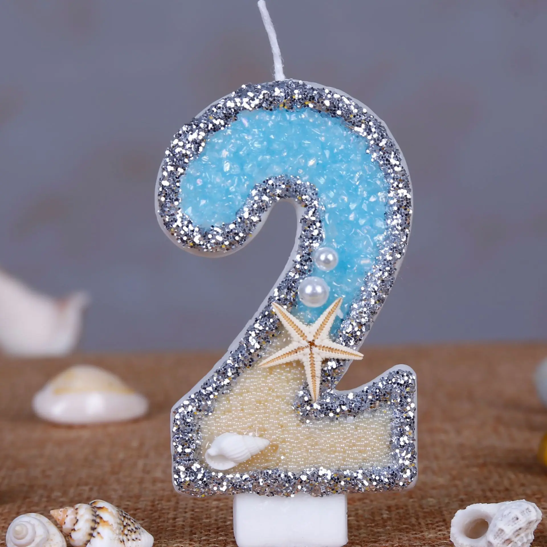 0-9 หมายเลข Glitter เทียนฤดูร้ - Resin Art Beach Theme บทวิจารณ์และราคา