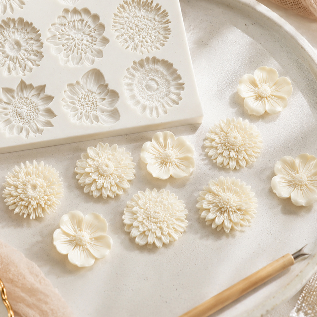 ชุดแม่พิมพ์ซิลิโคนรูปดอกไม้สำห - Resin Art Jewellery บทวิจารณ์และราคา