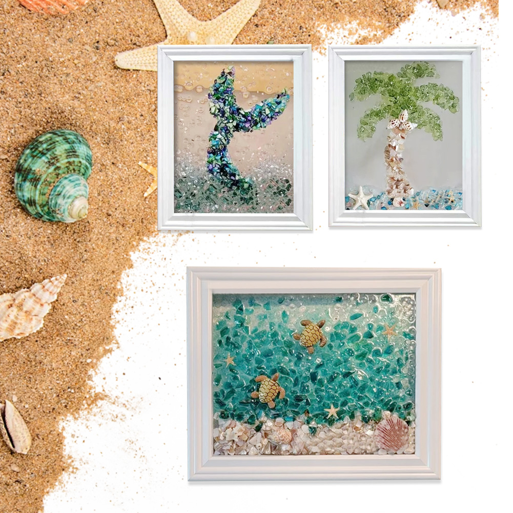 ชุดอุปกรณ์ศิลปะจากแก้วทะเล ชุด - Resin Art Beach Theme บทวิจารณ์และราคา