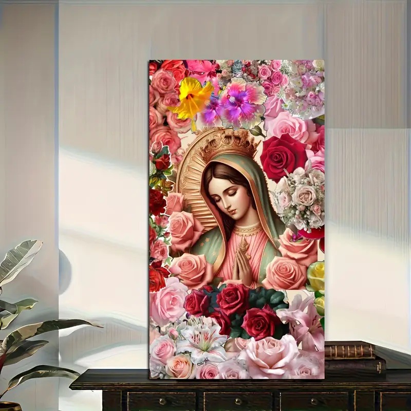 Red Rose VIrgin Mary ดอกไม้เพช - Resin Art Mary บทวิจารณ์และราคา