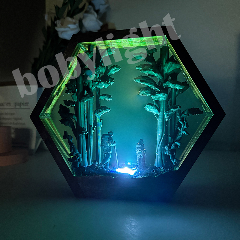 โคมไฟเรซิ่นรูปนักเดินป่า แสงไฟ - Resin Artist บทวิจารณ์และราคา