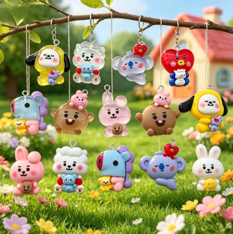 ชุด 7 ชิ้น BT21 ชาร์มการ์ตูนเร - Resin Art Pendant บทวิจารณ์และราคา