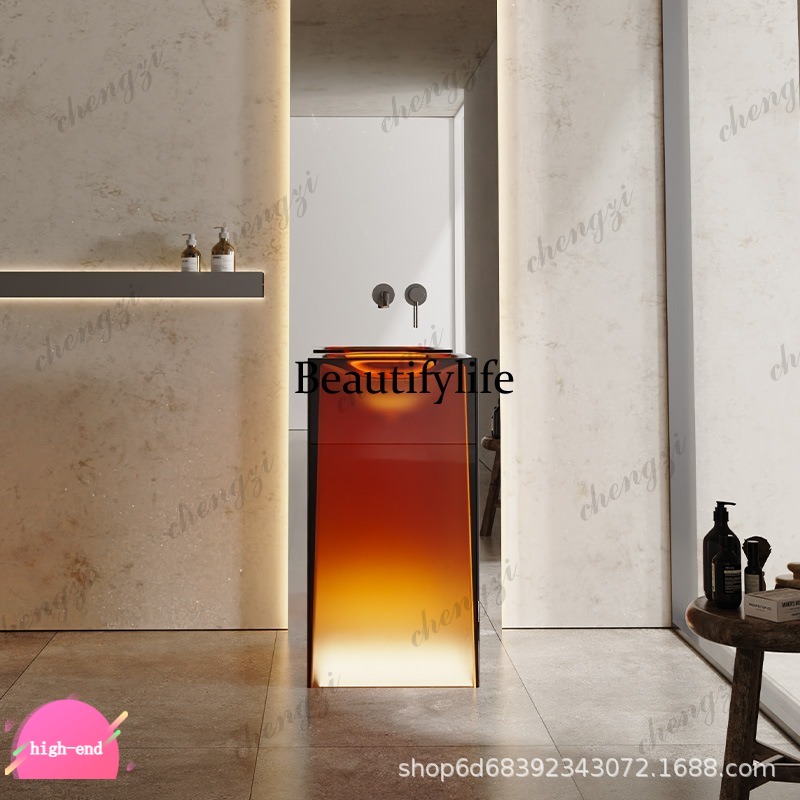 อ่างล้างหน้าทรงกระบอกเรซิ่นใส  - Resin Art Floor บทวิจารณ์และราคา